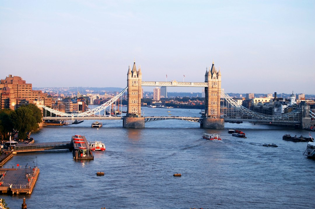 Tower Bridge crossing the River Thames in London, England