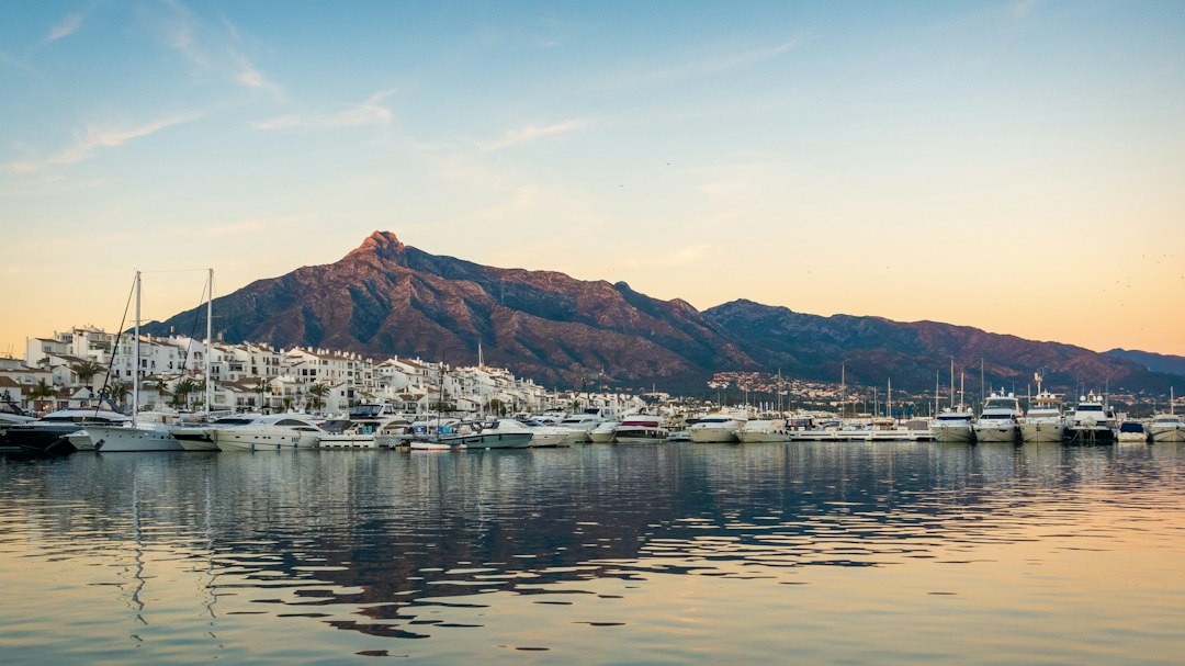 Boats in Marbella harbour on the Mediterranean coast of Spain