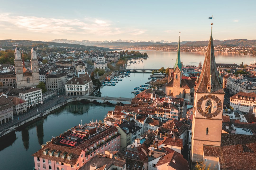 The Limmat river and historic centre of Zurich, Switzerland